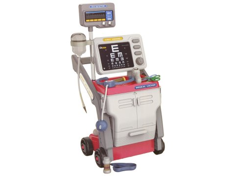Zestaw Małego Doktora Wózek Medyczny RTG EKG Światła Różowy 16 el. LEAN Toys