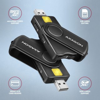 CRE-SMP2A Czytnik kart identyfikacyjnych & SD/microSD/SIM card PocketReader USB AXAGON
