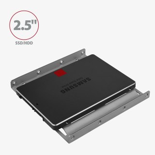 RHD-125S Ramka metalowa do montażu 1x 2.5" HDD w pozycji 3.5", szary AXAGON