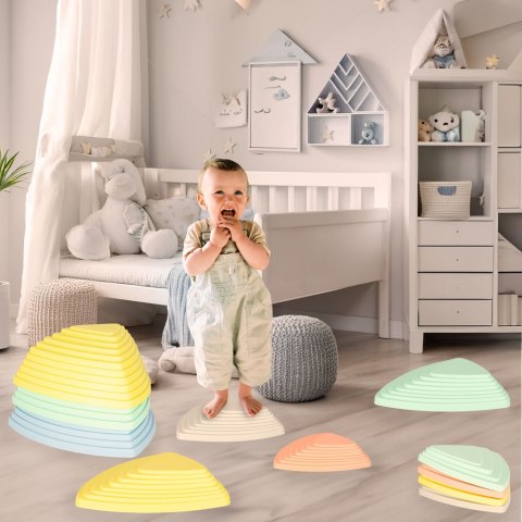 Ścieżka sensoryczna kamienie rzeczne do treningu równowagi podłoga to lawa gra 11 elementów pastelowa Kik Sp. z o. o. Sp. k.