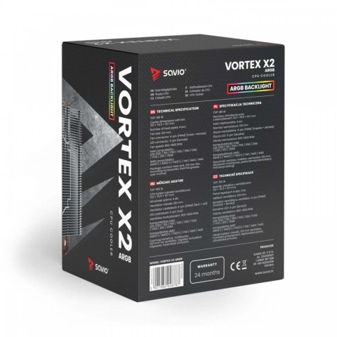 Chłodzenie procesora CPU Vortex X2 ARGB Savio
