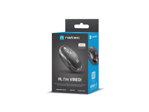 Mysz Vireo 2 1000 DPI optyczna USB Czarna Natec