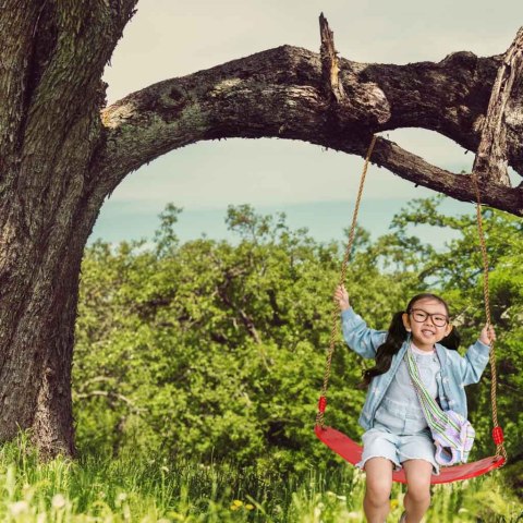 Huśtawka ogrodowa dla dzieci płaska wytrzymała czerwona Kik Sp. z o. o. Sp. k.