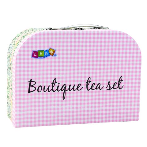 Zestaw Do Herbaty W Walizce Zastawa Metalowa Pastelowa 15el LEAN Toys