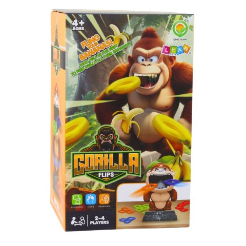 Gra Zręcznościowa Rzut Do Celu Goryl Obrotowy Dźwięk Obręcze LEAN Toys