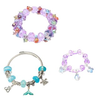 Zestaw Piękności Biżuteria Bransoletka Koraliki Spinka Syreni Ogon 48el LEAN Toys