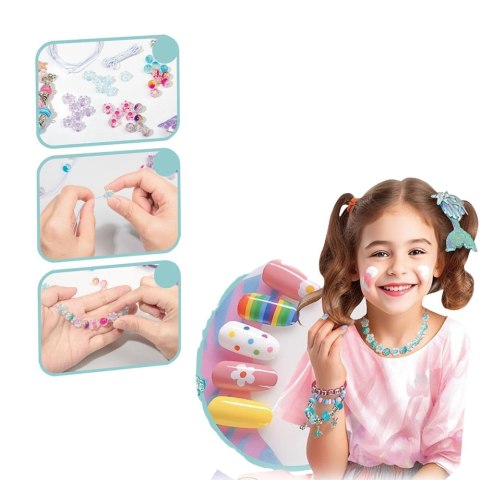Zestaw Piękności Biżuteria Bransoletka Koraliki Spinka Syreni Ogon 48el LEAN Toys