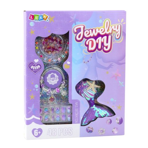 Zestaw Piękności Biżuteria Bransoletka Koraliki Spinka Syreni Ogon 48el LEAN Toys