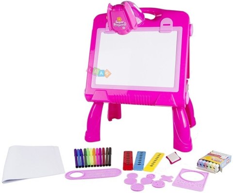 Tablica Sztaluga Projektor Stolik Do Malowania Rysowania 4w1 49 cm LEAN Toys