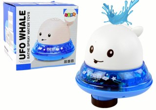 Wieloryb Tryskający Wodą z Podstawką Zabawka do Kąpieli Biały LEAN Toys