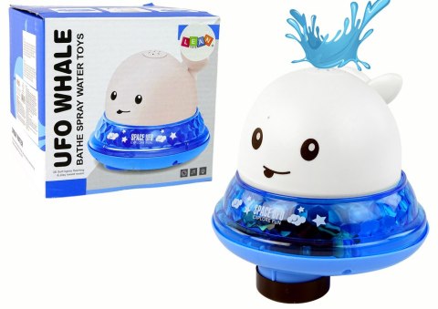 Wieloryb Tryskający Wodą z Podstawką Zabawka do Kąpieli Biały LEAN Toys