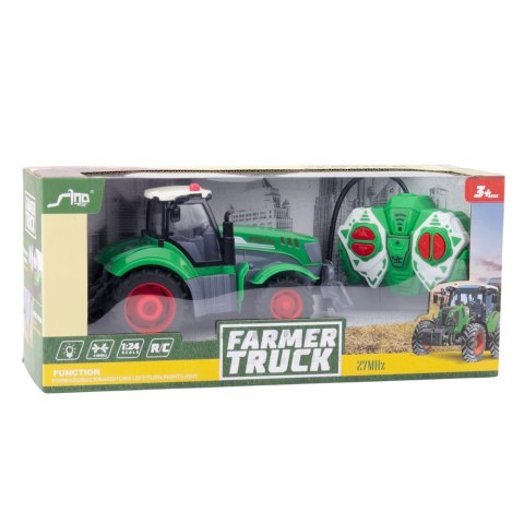 Ciągnik Traktor Rolniczy Zdalnie Sterowany RC Zielony 1:24 LEAN Toys
