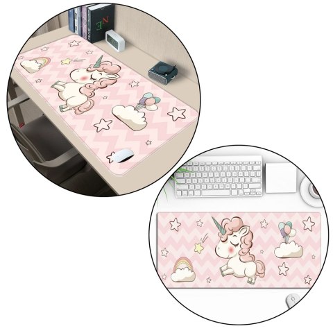 Podkładka Na Biurko Pod Klawiaturę Z Jednorożcem Gumowa 80 x 30cm LEAN