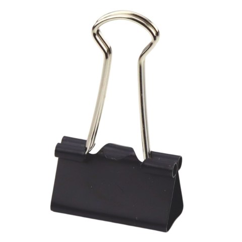 Zestaw Uniwersalne Klipsy Biurowe Stal Sprężynowa Czarne 25mm 12szt LEAN