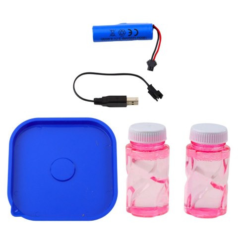 Duży Pistolet Elektryczny Na Bańki Mydlane 64 Otwory Niebieski LEAN Toys