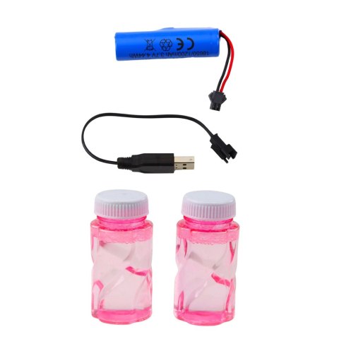 Duży Pistolet Elektryczny Na Bańki Mydlane 64 Otwory Różowy LEAN Toys