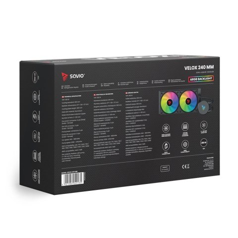 Chłodzenie wodne CPU ARGB VELOX 240mm Savio