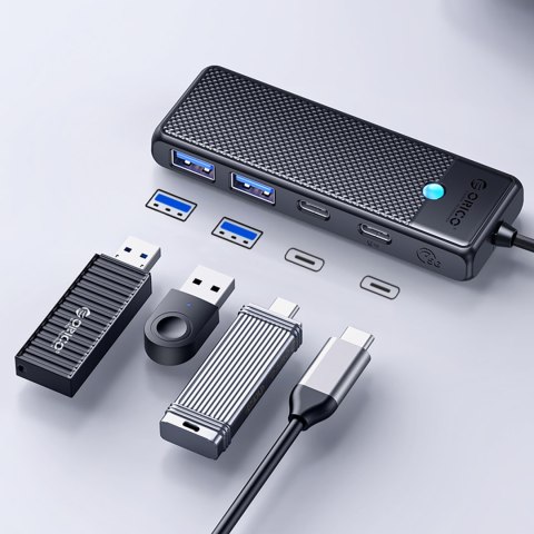 Hub PAPW2AC-C3 rozdzielacz USB-C na USB-A USB-C - czarny ORICO