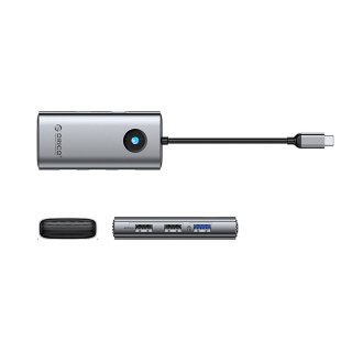 Hub PW11-5P rozdzielacz USB-C na USB-A USB-C PD HDMI - szary ORICO