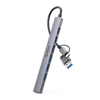 Hub YSA2-U3 stacja dokująca USB-A / USB-C na 7x USB-A - szary ORICO