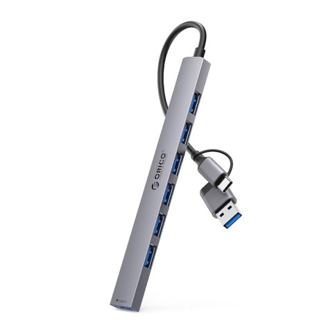 Hub YSA2-U3 stacja dokująca USB-A / USB-C na 7x USB-A - szary ORICO
