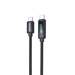 Kabel przewód L7C USB-A - USB-C 100W z wyświetlaczem LED 1m - czarny DUDAO
