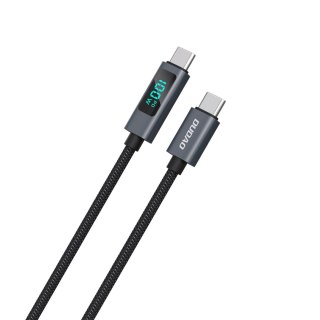 Kabel przewód L7C USB-A - USB-C 100W z wyświetlaczem LED 1m - czarny DUDAO