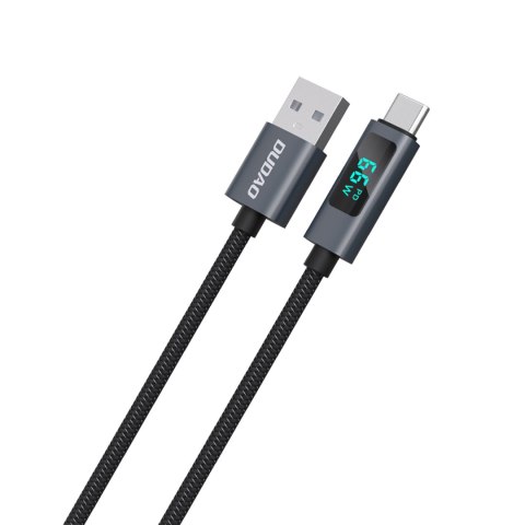 Kabel przewód L7T USB-A - USB-C 66W z wyświetlaczem LED 1m - czarny DUDAO