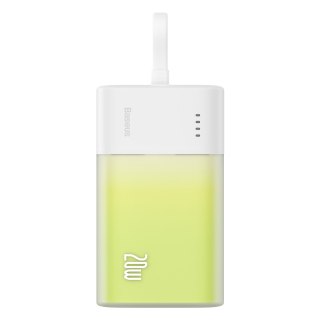 Powerbank Popsicle 5200mAh 20W z kablem Lightning 60W/20V/3A/30cm - biało-zielony BASEUS