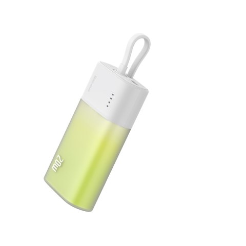 Powerbank Popsicle 5200mAh 20W z kablem Lightning 60W/20V/3A/30cm - biało-zielony BASEUS