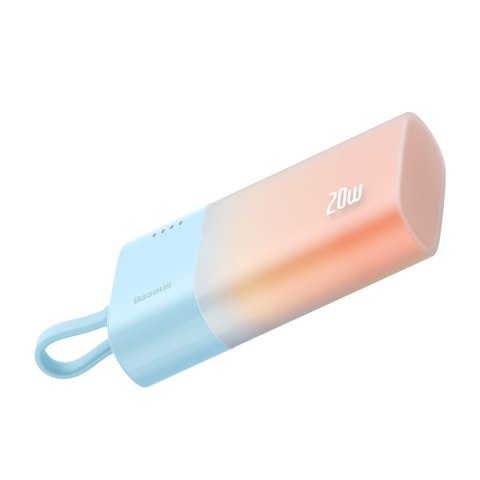 Powerbank Popsicle 5200mAh 20W z kablem Lightning 60W/20V/3A/30cm - niebiesko-pomarańczowy BASEUS
