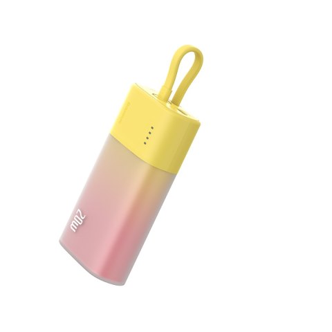 Powerbank Popsicle 5200mAh 20W z kablem Lightning 60W/20V/3A/30cm - zółto-różowy BASEUS