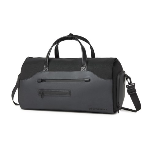 Torba podróżna Premium na garnitur i obuwie z kieszenią na mokre rzeczy 50l - czarna WOZINSKY