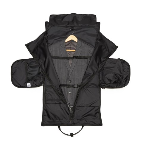 Torba podróżna Premium na garnitur i obuwie z kieszenią na mokre rzeczy 50l - czarna WOZINSKY