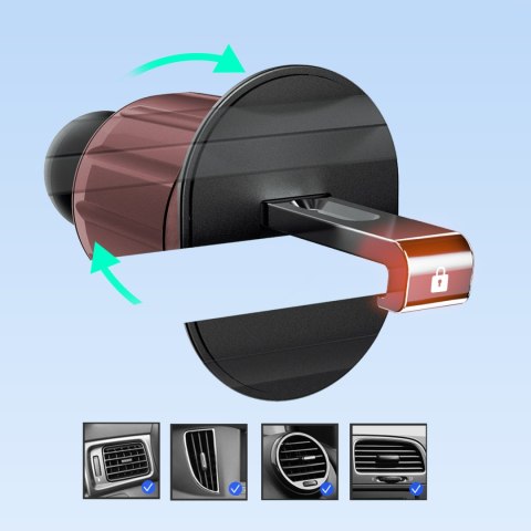 Uchwyt na smartfona F2+ na kratkę nawiewu zaciskowy - czarny DUDAO