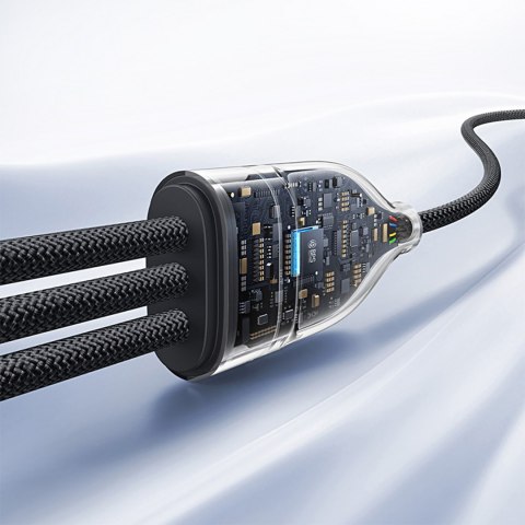 3w1 Kabel przewód Flash Series 3 100W USB-C - 2x USB-C iPhone Lightning 1.5m - czarny BASEUS