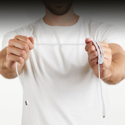 Kabel przewód USB-A - USB-C 1.5m - biały SBS