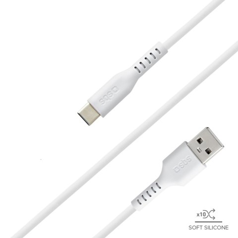 Kabel przewód USB-A - USB-C 1.5m - biały SBS