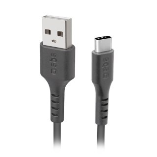 Kabel przewód USB-A - USB-C 1.5m - czarny SBS