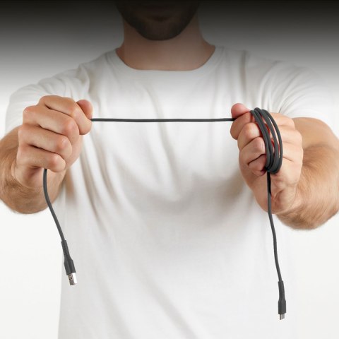 Kabel przewód USB-A - USB-C 1.5m - czarny SBS