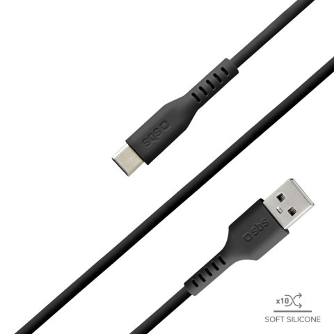 Kabel przewód USB-A - USB-C 1.5m - czarny SBS