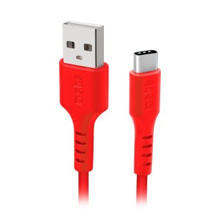Kabel przewód USB-A - USB-C 1.5m - czerwony SBS