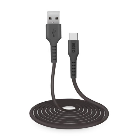 Kabel przewód USB-A - USB-C 3m - czarny SBS
