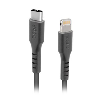 Kabel przewód USB-C - iPhone Lightning 1m - czarny SBS