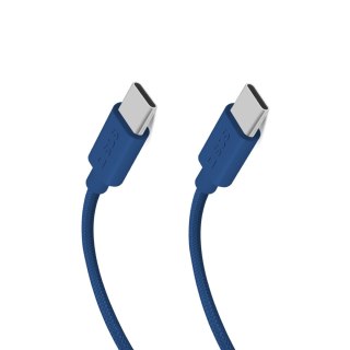 Kabel przewód w oplocie USB-C - USB-C 60W 1.5m - niebieski SBS