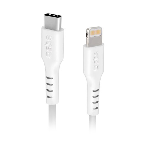 Kabel przewód z certyfikatem MFi USB-C - iPhone Lightning 1m - biały SBS