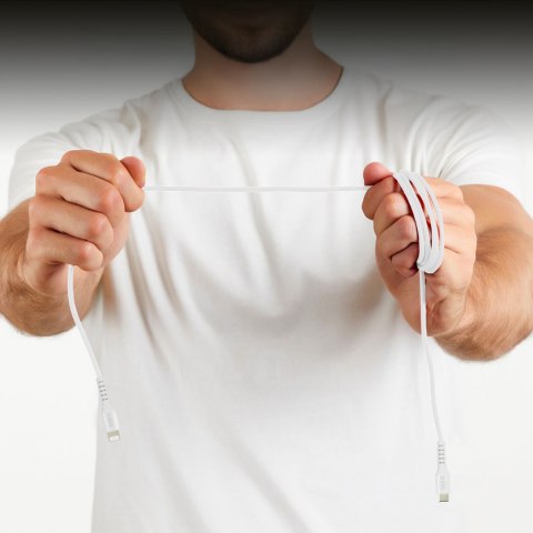 Kabel przewód z certyfikatem MFi USB-C - iPhone Lightning 1m - biały SBS