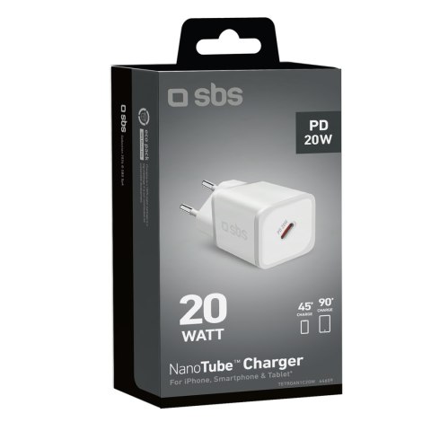 Ładowarka sieciowa GaN z Power Delivery 20W - biała SBS
