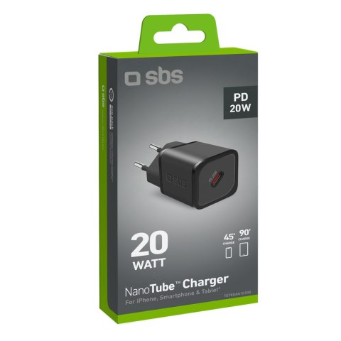 Ładowarka sieciowa Power Delivery GaN USB-C 20W - czarna SBS