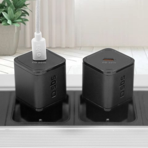 Ładowarka sieciowa Power Delivery GaN USB-C 20W - czarna SBS